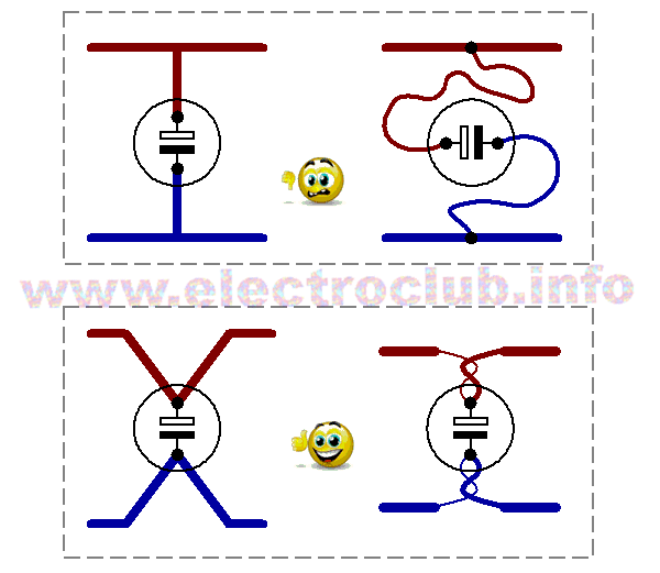 Подключение конденсаторов
